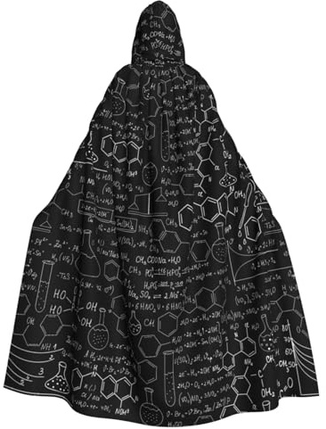 JBYJBX Abstrakt vetenskap kemi illustration 3D-tryck män kvinnor mantel med huva cosplay karneval kostym fest maskerad inomhus utomhus
