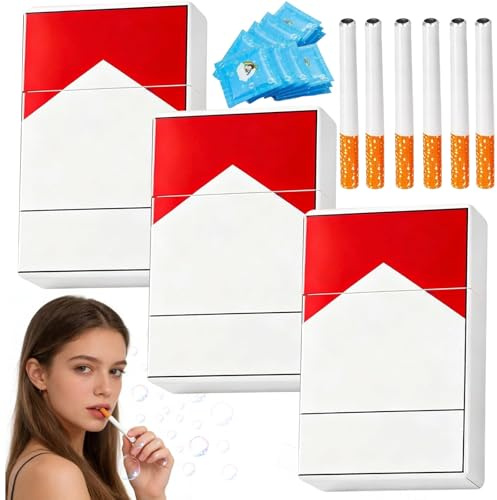 KOMEIYL 6 Pcs Fausse Cigarette Bulle de Savon, Machine à Bulles, Mini-Jouet à Bulles, Cadeau Anti-Stress Original pour Fêtes, Anniversaires et Festivals