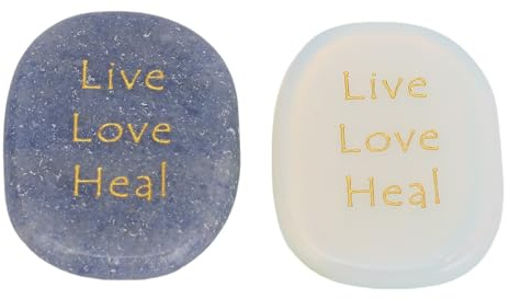 2 - Pack graverade stenar med inspirerande ord |Kristallsten Motiverande dekor för fiskburk |Presenter till vänner/lärare/par