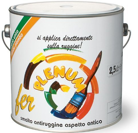 ITALCHIMICA - Smalto Antiruggine Antichizzato Fer Plenum Laiv colore Marrone Raffaello 0,750 Lt.