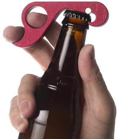 GrabOpener One-handed Bottle Opener in Satin Red