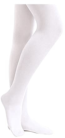 Stelle Girls' Ultra Soft Pro Dance Tight/Ballet Footed Tight(Toddler/Little Kid/Big Kid),WT,XXS White