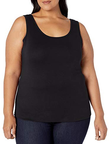 Amazon Essentials Débardeur grande taille Femme, Noir, XXL Grande taille