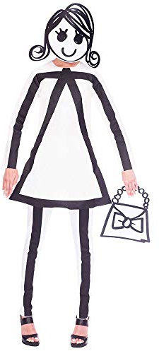(PKT) (9905098) Adult Ladies Stick Woman Costume (UK 8-10)