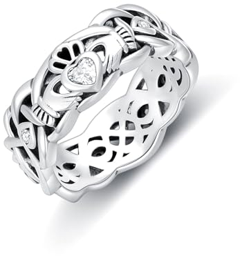 Seiyang Irische Herz Claddagh Ring mit AAA Zirkonia Irische Damen Ringe Silber 925 (11)