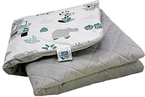 Clevere Kids Steppdecke 75x100cm | Hergestellt in der EU | Kuschelqualität | Maschinenwaschbar | Öko-Tex (Safari türkis)
