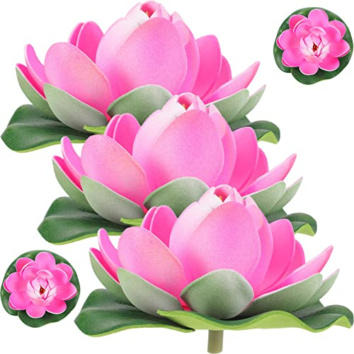 Abaodam 5 piezas de simulación de hojas de loto de loto, accesorios flotantes de lirio de agua, hermosos accesorios de flores, decoración del hogar, lirios de agua, estanque, peceras, hojas de espuma