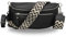 BRISE Bauchtasche Damen Echtes Leder Lucia Handgemachte Umhängetasche Crossbody Bag mit Ledergurt + Optionalen Breiten Gemusterten Riemen 3 Fächer Stylische Hüfttasche Made in Italy (Schwarz - 2)