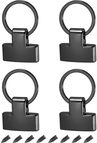 QUARKZMAN 4Pcs 22mm/ 0.87 Matériel Pour Porte-Clés Avec Anneau De Porte-Clés De 20mm Pour Porte-Monnaie, Sac à Main, Pour Porte-Clés De Voiture, Lanière Suspendue, Noir