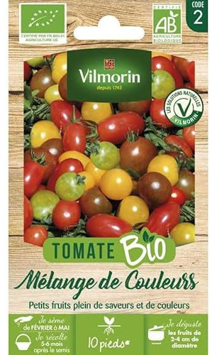 Sachet de Graines de Tomates Cerises Bio Vilmorin: Couleurs et Saveurs en Mélange