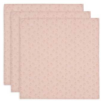 Jollein Musselin Tuch Baby - Miffy Silhouettes, Wild Rose - 3er Pack - 70x70cm - 100% Baumwolle - Spucktücher Baby - Oeko-TEX Zertifiziert