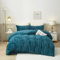 Luowei Ropa de cama de felpa de 220 x 240 cm, para invierno, color azul cálido, mullida, lujosa, reversible, funda nórdica con cremallera y 2 fundas de almohada de 80 x 80 cm