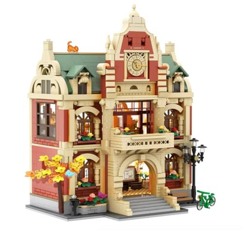 INSOON Universitäts Haus Bauspielzeug mit Licht, 1629 Stück Campus Architekturmodell mit Malerei Theater Back Musikclubs, Heimdekorations Klemmbausteine Geschenk für Erwachsene Jungen Mädchen ab 12+