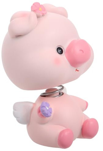 WESIEVYA Figura De Cerdito Cabezón Mini De Resina para Decoración De Salpicadero, Compacto y Duradero, Accesorio Divertido para Coche, Hogar y Oficina