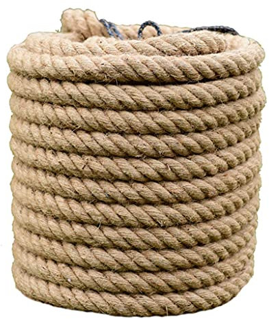 BgnEhRfL Cuerda,Cordel, Cuerda de Yute, Cordel de Yute, Cuerda de cáñamo Natural, Cordel Resistente, for jardín, Regalos, Manualidades.(18mm)