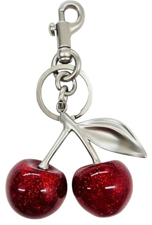 HSYWSH Porte Clés Cerise, Cerise Sacs Charme pour Femme, Versatile Key Ring, Porte-clés pendentif pour sac à main, Cadeau Exquis pour Amoureuses de Mode (argent)