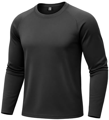 Boladeci Mens Base Layer Thermal Underwear Long Sleeve Compression Shirts Top Fleece Lined Winter Warm Undershirt Black Medium