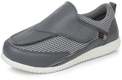 Générique Chaussures Extra Larges en Maille pour Femmes Diabétiques Chaussons Orthopédiques Légères et Respirantes Confort Baskets avec Scratch Réglable pour Pieds Gonflés
