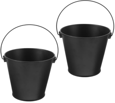 Gadpiparty 2 pezzi Secchio per Grasso Barbecue in Ferro Secchio Olio Bbq Resistente e Facile da Pulire Accessorio Essenziale per Raccolta Grasso e Olio per Cucina all Aperto