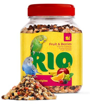 RIO Pappagallini Miscela di Frutta & Bacche | 180 g | Snack per Cocorite | Con Uvetta & Mela