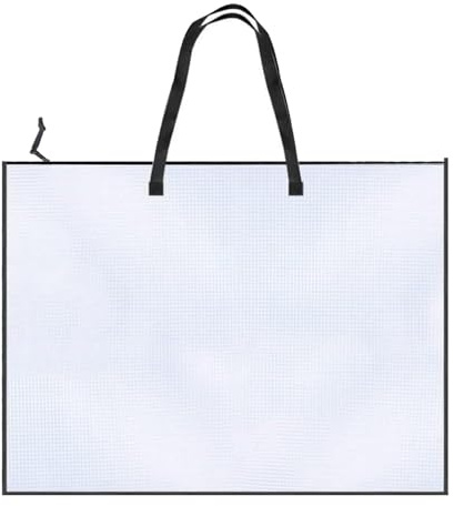 Carpeta A2, 63 * 47,1 cm Carpeta para dibujos Poster-Organizer, Carpeta DIN A2, Carpeta transparente con rejilla, Carpeta de arte con asa y cremallera, Bolso portafolio para llevar obras de arte