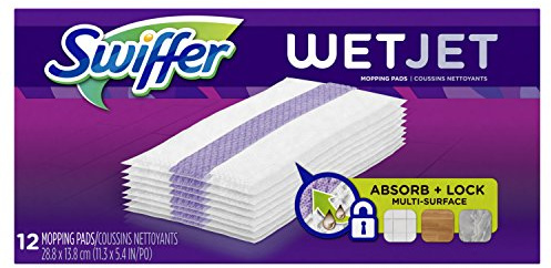 Swiffer WetJet Hardwood Floor Cleaner, Spray Mop Pad Refill, Multi Surface, 12 Count (Packaging May Vary)