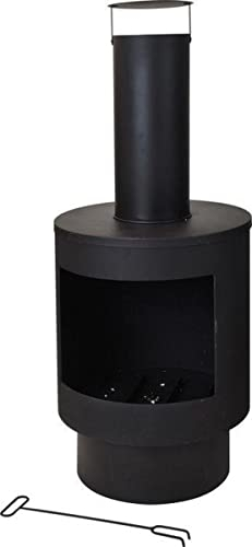 Pro Garden gartenkamin Lungo Stahl schwarz 112 x 44 cm
