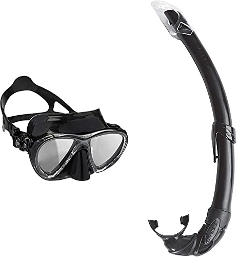 Cressi Big Eyes Evolution - Gafas De Buceo + Mexico Tubo De Snorkel, Unisex-Adult, Negro, Un Tamaño