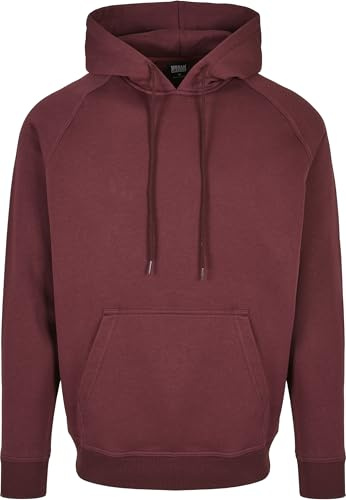 Urban Classics Herren Blank Hoody – Locker Geschnittener Kapuzenpullover mit Kängurutasche und Verstellbarer Kapuze für Freizeit Alltag Sport und Streetwear,Cherry,5XL