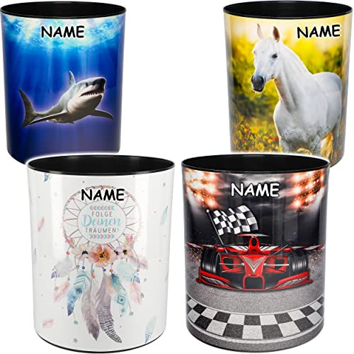 alles-meine.de GmbH Papierkorb/Behälter Bunte Motive - für Männer - inkl. Name 13 Liter - 30 cm hoch - wasserdicht - aus Kunststoff - großer Mülleimer Eimer/Spielzeugkorb..