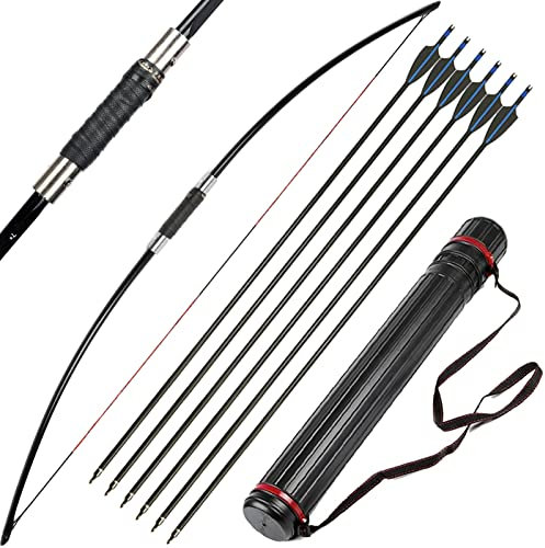 ZSHJGJR Bogenschießen 64zoll 25-70lbs Englischer Langbogen Take Down Traditional Demontierbarer Langbogen Recurvebogen Bogen und Pfeil Set Traditional Bogen Erwachsene Anfänger (Set 2, 40lbs)