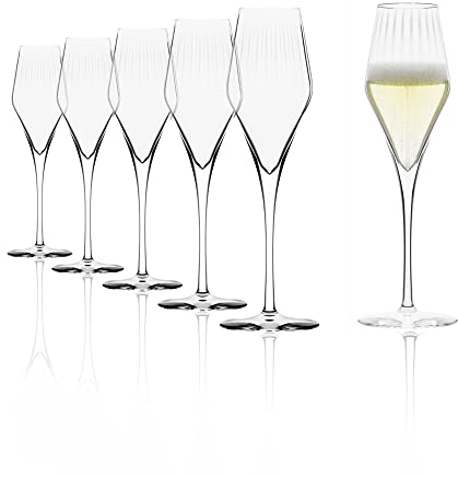 Stölzle Lausitz Champagnergläser Symphony 6er-Set 290 ml – Elegante Champagnerkelche ideal für Sekt & Prosecco – Sektgläser aus bleifreiem Kristallglas – Spülmaschinen- & stoßfest, Made in Germany