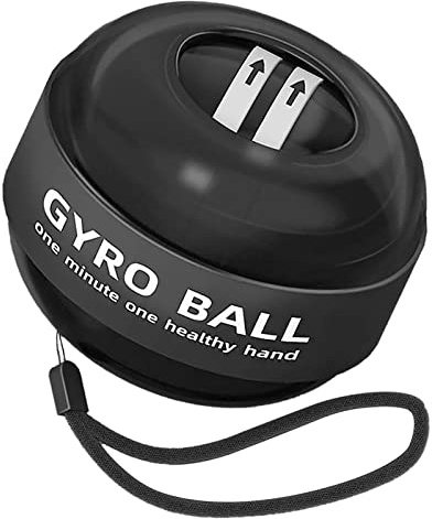 Pelota De Entrenamiento De Muñeca, Aleación PC Silicona Fortalecedor De Muñeca Giroscópico Entrenador De Mano Giroscópico Portátil para Gimnasio (Negro)