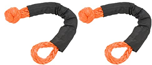 Softschäkel Tauwerkschäkel, 2 Stück Off-Road Schäkel Recovery Soft Schäkel 35 Tonnen Bruchfestigkeit Soft Recovery Abschleppgurt für LKW, Große SUVs, Geländewagen (Orange)
