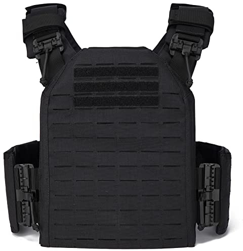 Gilet tactique Airsoft de bonne qualité en nylon Molle 1000D - Gilet de protection léger - Système de libération rapide pour paintball