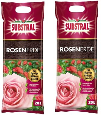 Substral Rosenerde 40l Blumenerde Qualitätserde für Zierpflanzen 2X 20l Erde Anzuchterde für Rosen und weitere Zierpflanzen