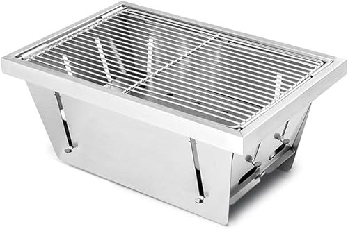 Grillgrill i rostfritt stål Bärbar hopfällbar grillgrill Utomhus picknickgrill Liten kolgrill för utomhuspicknick och strandaktiviteter