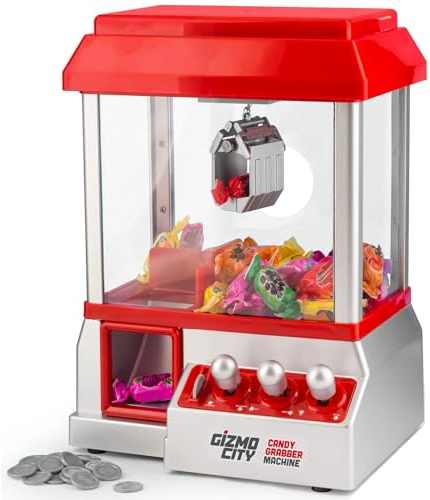 Machine à bonbons rétro à piles avec griffe, joystick de jeu de bonbons pour enfants, mini attrape-bonbons, distributeur de bonbons fantaisie avec sons
