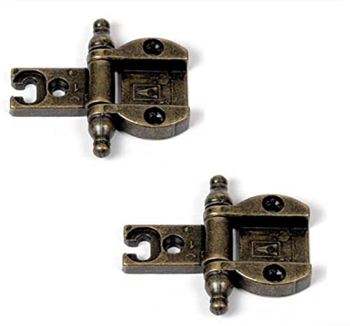 BricoShopping Par de bisagras para puerta de muebles antiguos de madera y armarios de estilo clásico salón o dormitorio arte pobre pesado bisagras antiguas antiguas (bronce, BS0290)