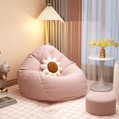GWFBLID Sofa Puff Salon Moderno con Reposapies Puf Gigante con Relleno Incluido Puff Pera para Decoracion Habitacion Juvenil o Adolescente Bean Bag Gamer Puffs Infantiles de Diseño Gris