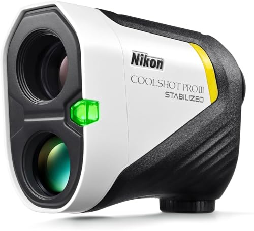 NIKON COOLSHOT PROIII STABILIZED Golf Laser Rangefinder | Waterproof 6X Monocular Optics with Hyper Read, Slope Compensation & Dual Locked ON Quake | Golf & Actual Distance Modes