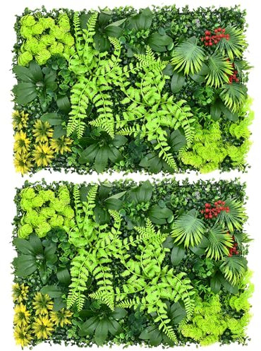 Guniata 2 pezzi da parete artificiale per erba, siepe artificiale riutilizzabile, per piante artificiali, per giardino, terrazza, interni ed esterni (A)