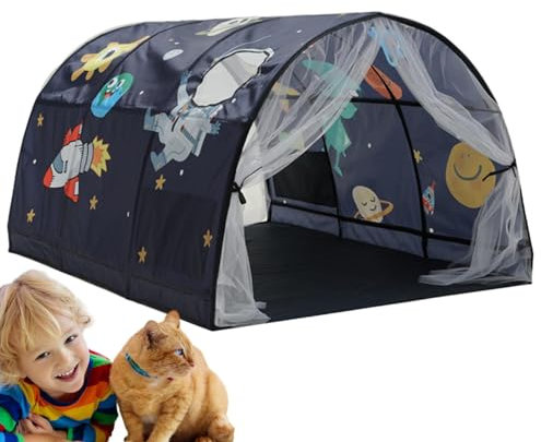 Cama para niños - Estrellas, Luna y Espacio Dosel | Sala de Juegos para niños, Redes de sueño temáticas para niños y niñas, para niños, Cama Estrellada para niños, DEC