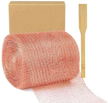Neuytiky kopparband mot sniglar 12,7 cm x 6 m, snäckskydd upphöjd, dubbla lager snigelskydd kopparstaket, anti-sniglar försvar, för trädgård snigelförsvar upphöjd bädd, möss försvar