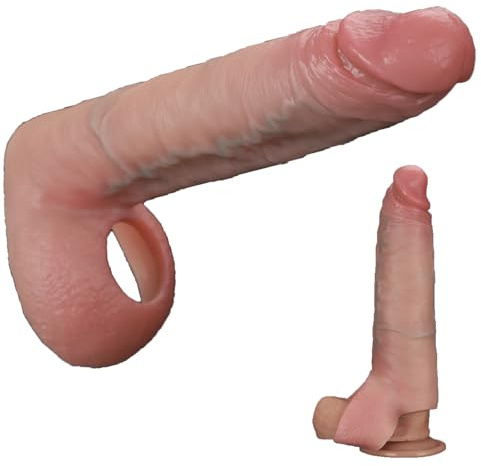 Penis Extender Sleeve for Men Realistic Silicone Cock Sleeve with Soft Head and Veins Penis Enlarger Stretcher Device Enhancer for Longer Harder Erection DYJCSN