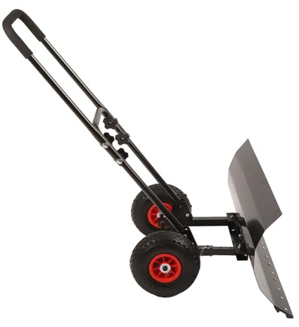 BAOFUYA Pala Quitanieves de Metal, Empujador de Nieve Ajustable de 30 Pulgadas con Ruedas, Herramienta Eficiente para Limpieza de Caminos y Aceras