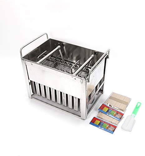 30PCS Stainless Steel Ice Cream Pop Molds Frozen Popsicle Maker Lolly Mould Ice Cream Stick Holder + Cleaning Brush