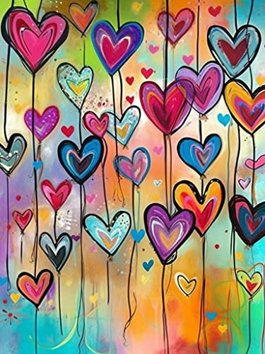VAIIEYO 5D DIY Diamond Painting Kärlek, Diamantmålning Kit Kärlek, Strass Broderi Korsstygn Kit Tillbehör Konst Hantverk Kanvas Väggdekor Klistermärken Heminredning 30 x 40 cm-109
