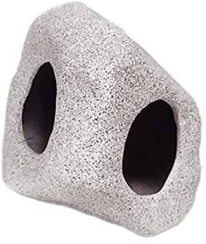 FuninCrea Fish Tank Decoration Accessories, Aquarium Decor Rock Caves Fighting Fish House Hide Place Tunnels Ceramic Aquarium Ornament for Shrimp Cichlid Masking and Breeding (Square)