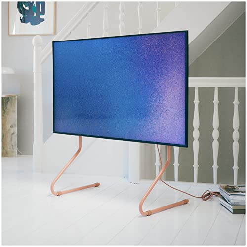 Pedestal Sway Standfuss für TV 40 bis 70 Zoll | Hochwertiger Fernseher Bodenständer | Modische Fernseh Halterung Stehend | Einzigartige TV-Standfüße (Rosa)